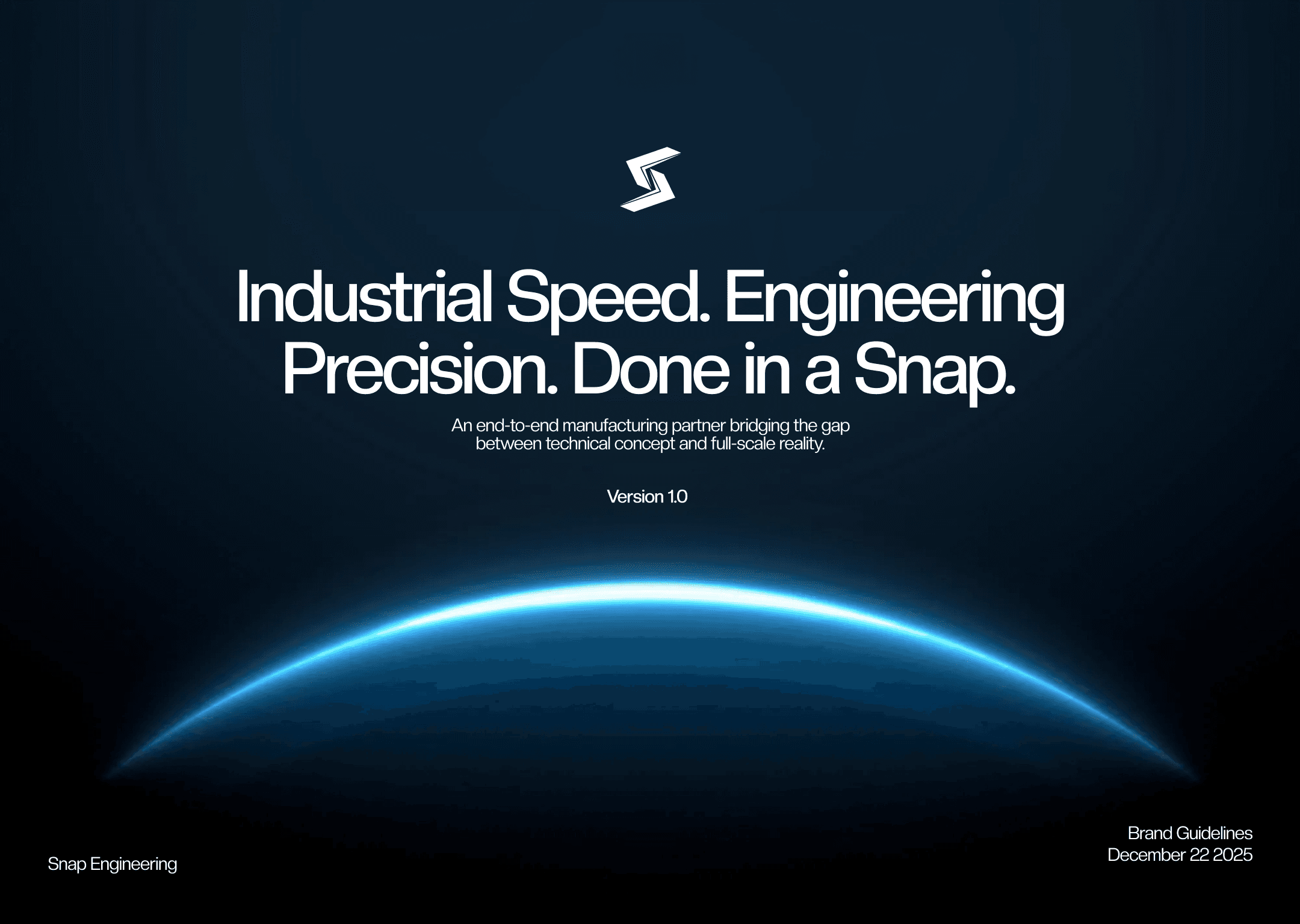 Snap Engineering brand guidelines cover.